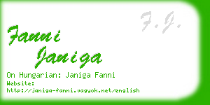 fanni janiga business card